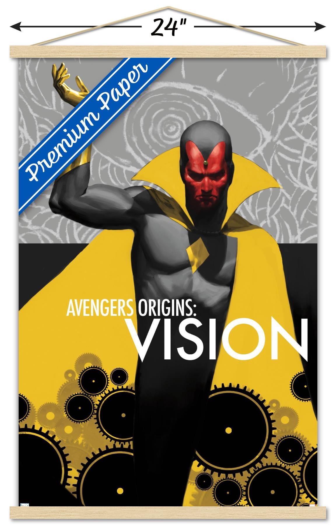 Marvel Comics - Vision - Avengers Origins: Vision #1 Wall Poster with Wooden Magnetic Frame, 22.375" x 34"