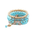 thumbnail image 2 of Xinyolin 4Pcs Multilayer Faux Glaze Elasticity Tassel Bangles - Beach Jewelry, 2 of 8
