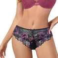 thumbnail image 3 of Women's Lace Panties Transparent Hollow Out Underwear Comfortable Seamless Low Waist Briefs Soft Breathable Lingerie Thong, 3 of 5