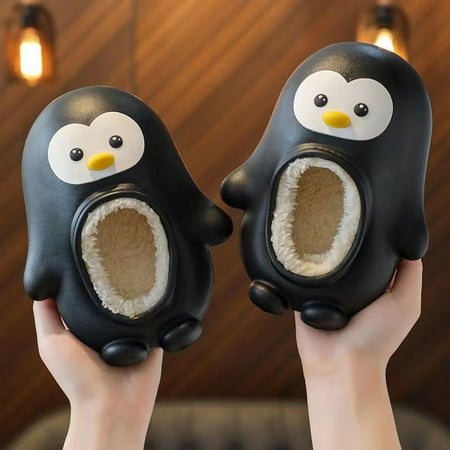 

Kids Warm Waterproof Non-slip Cute Penguin Slippers Home Shoes Autumn Winter