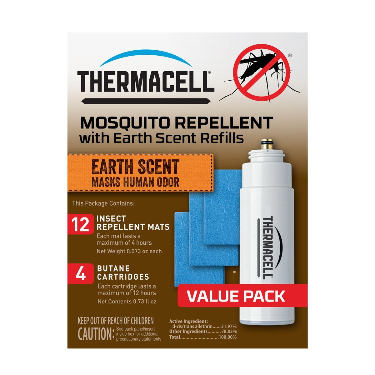 E4 Mosquito Repeller Refill with Earth Scent, 48 Hour Pack (12