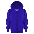 thumbnail image 2 of Boys and Girls Hoodies Fleece Pullover & Zip-Up Sweatshirts Plain Basic Everyday Wear 6-12 Months 12-24 Months 2T 3T 4T 5T 6T 7T 8T 9T Children(Blue,7-8 Years), 2 of 4