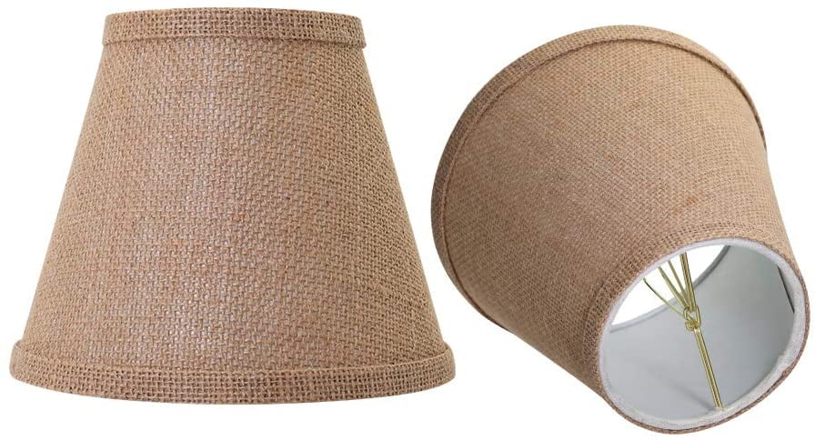 Double Mesh Small Lamp Shade Clip On Bulb Set Of 2 For Candelabra Bulbs Alucset Barrel Fabric Lampshade Table Chandelier Wall 4x7x6 Inch 2pcs Pack Brown Com Mesh Small Lamp Shade Clip On Bulb Set, How To Make A Clip On Lampshade