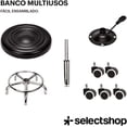 thumbnail image 5 of Banco Multifuncional Taburete Giratorio Aciento De Espuma Suave con Ruedas Redondo Banco De Trabajo Silla Giratoria con Reposapiés De Altura Ajustable para Oficina Salón SPA Tatuajes, 5 of 5