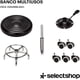 thumbnail image 5 of Banco Multifuncional Taburete Giratorio Aciento De Espuma Suave con Ruedas Redondo Banco De Trabajo Silla Giratoria con Reposapiés De Altura Ajustable para Oficina Salón SPA Tatuajes, 5 of 5