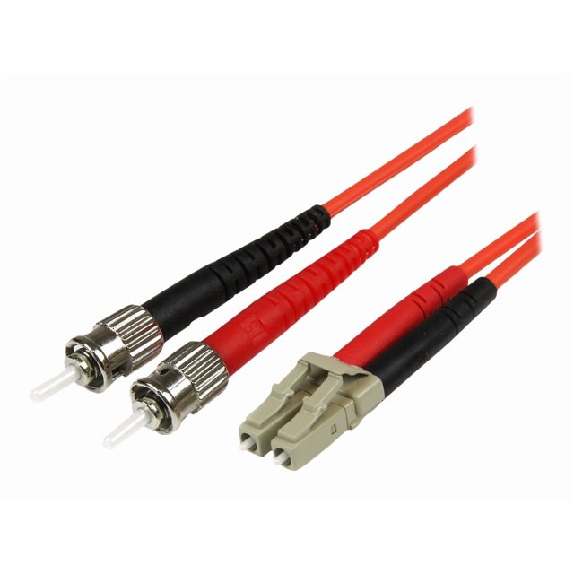 StarTech.com 5m Fiber Optic Cable - Multimode Duplex 50/125 - LSZH - LC/ST - OM2 - LC to ST Fiber Patch Cable - Patch cable - ST multi-mode (M) to LC multi-mode (M) - 5 m - fiber optic - duplex - 50 / 125 micron - OM2 - molded - orange - for P/N: MCM1110MMLC