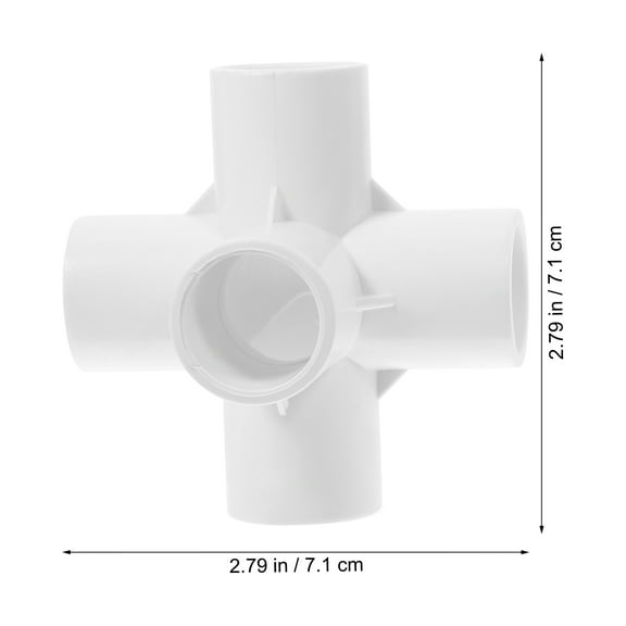 Raindrops Pipe Fittings Connector 5-Way PVC Pipe Joint White 10Pcs 2.79X2.79X1.89in