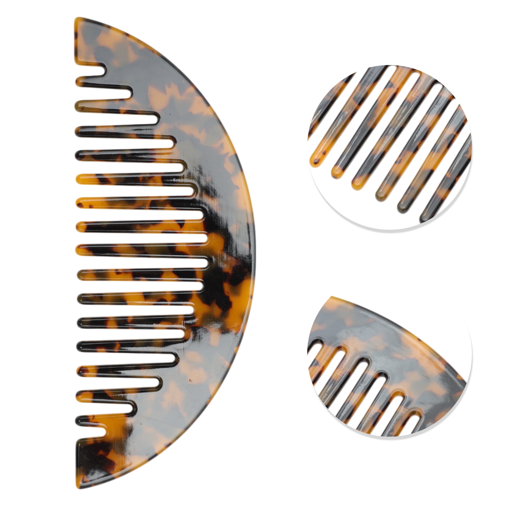 Unique Bargains 1 Pc Convenient Half Round Hair Comb for Making Hair Smooth Brown