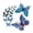 Blue, variant on 12 Pcs 3D Butterfly Wall Decals Pink 4 Sizes Removable Self-Adhesive Stickers for Girls Bedroom Nursery Decor