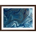thumbnail image 2 of Art.com Marbled Blue and Golden Abstract Background. Liquid Marble Pattern Art Print by Ana Babii, Brown Frame Wall Art, 44" x 32", 2 of 5