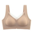 thumbnail image 2 of SMihono Womens Seamless Bras Full Coverage Push Up Bras Lace Anti-Sagging Wirefree Bra Breathable Comfy Everyday Bras Khaki 4, 2 of 5
