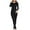 Black, variant on Htigea Soft Thermal Underwear Sets for Women Lightweight Long Johns Base Layer Pajamas Warm Top and Bottom 2 Pack Black S