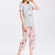 thumbnail image 5 of Tops de pijama para mujer con pantalones capri Conjuntos de pijama Adepaton CJWUS-4749, 5 of 5
