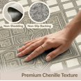 thumbnail image 6 of ODIKA Beige Repeating Washed Lattice Border Traditional Vintage Neutral Stain Resistant Thin Throw for Entryway, Kitchen, Laundry Room, 6 of 7