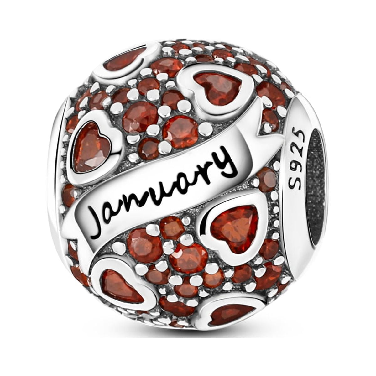 MULA Jan Birthstone Charms 925 Sterling Silver Charms for Bracelets and Necklaces Gift for Women