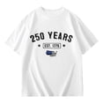 thumbnail image 2 of 250 Anniversary Usa Shirt Summer Tops Graphic Tees for Girls and Boys Stylish Printed Short Sleeve Round Neck Comfortable Casual Daily Everyday Wear White, 2 of 5