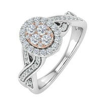 1/2 Carat Diamond Engagement Ring in 10K White Gold & Rose Gold (Ring Size 8.25) (I1-I2 Clarity)