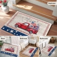 thumbnail image 5 of 2x3 Ft Entryway Area Rug, Independence Day Kitchen Rug Runner Washable Floor Mat, 4th of July Red Truck Flag Wooden Non Slip Indoor Door Mat Throw Carpet for Bathroom Living Room Bedroom, 5 of 8