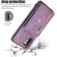 thumbnail image 7 of Phone Case for Samsung Galaxy Note 10 Plus Note10+ 5G Wallet Cover with Tempered Glass Screen Protector Wrist Crossbody Strap Lanyard Credit Card Holder Note10 + Notes 10+ Ten Not S10 10Plus Purple, 7 of 7
