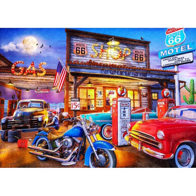 Juego de pintura de diamante 5D de 30 x 40 cm para niños, tienda de gasolinera, bordado de diamantes, juego de pintura de lienzo de piedra de cristal, ideal para decoración de paredes del hogar