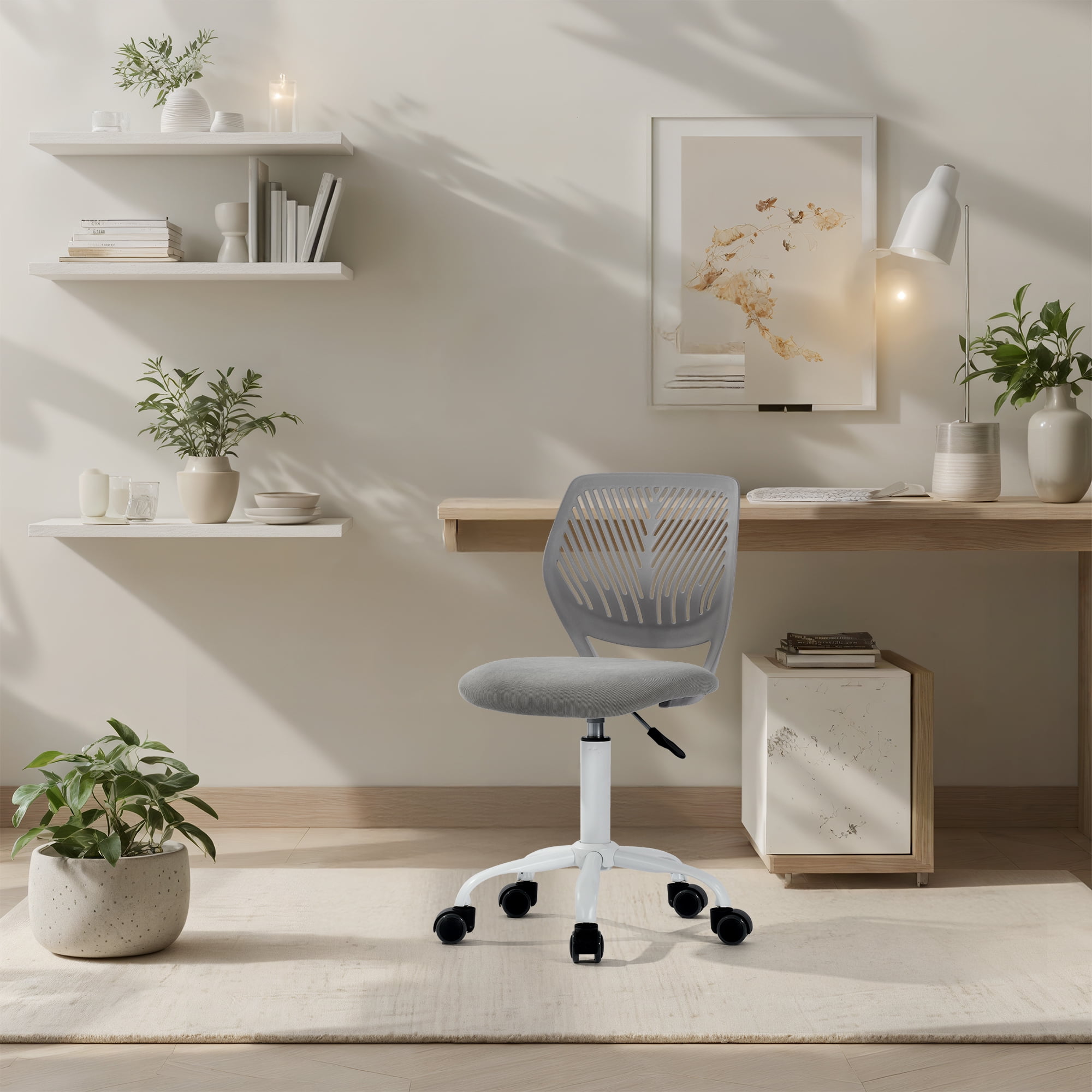 Chaise de bureau ergonomique pour enfant Homy Casa avec roulettes pivotantes et réglables en hauteur, structure robuste
