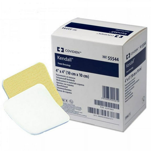 Kendall Border Foam Gentle Adhesion Dressing, 3.5 x 3.5 Inch, Sterile, 10 Count