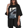thumbnail image 4 of Plus Size Shirt for Women Black Tops for Women Short Sleeves Shirt for Women Shark T Shirt Crewneck Shirt for Women XS, 4 of 5