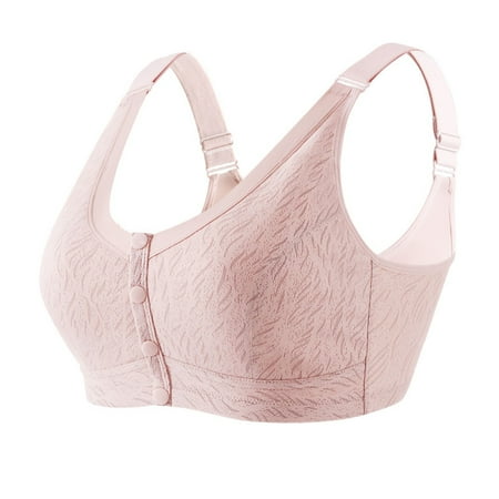Deep Discount: Everyday Bras  Sujetadores cotidianos  Women s Seamless Front Buckle Thin Bra No Wires Push-Up Large Size Bra SOPATENOR Pink 2XL