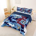 thumbnail image 2 of Erosebridal Hunting Mallard Duck Queen Comforter Set, Farmhouse Blue Camo Bedding Comforter Set, Black Reversible, 1 Comforter and 2 Pillowcases, 2 of 6