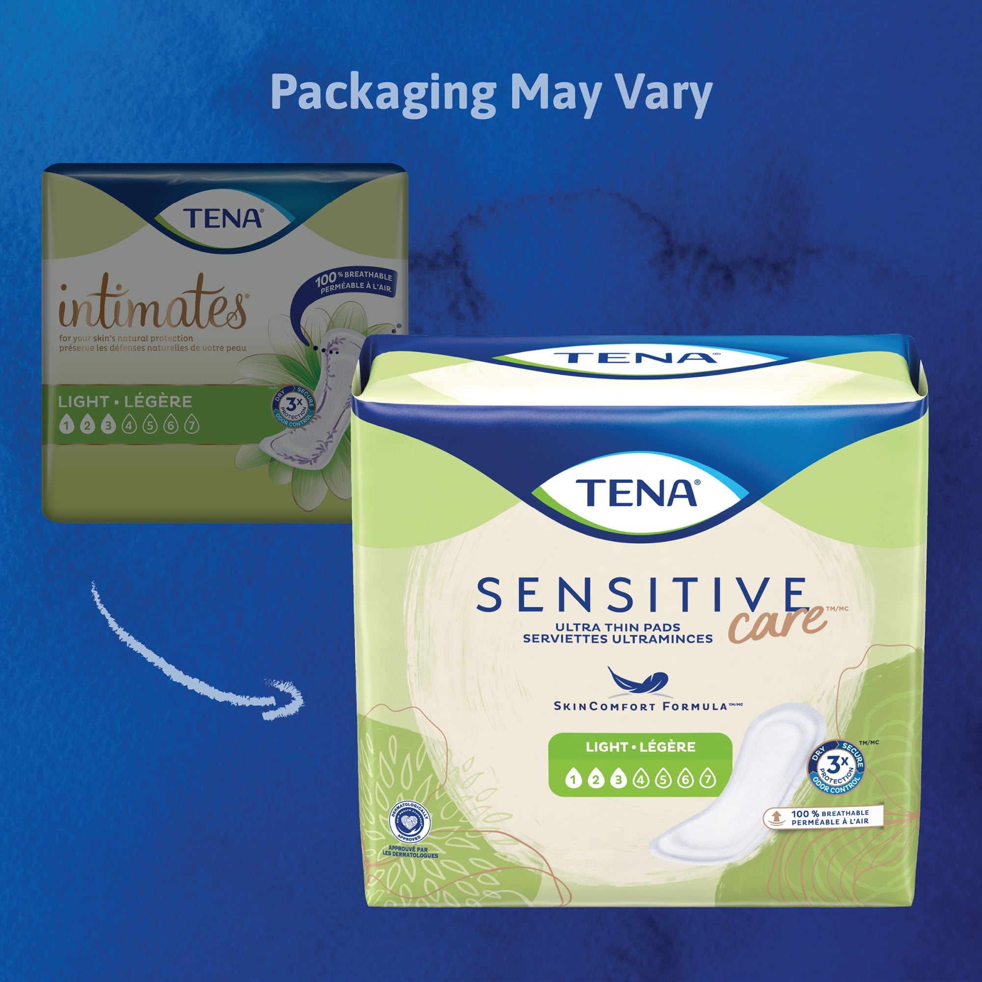 TENA Sensitive Care™ Light Bladder Control Pads, Incontinence, Light Absorbency, 30 Count, 6 Packs, 180 Total