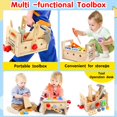 thumbnail image 4 of Juego de herramientas Mgtfbg Kids de madera, 29 piezas con caja para niños de 2 a 6 años, 4 of 6
