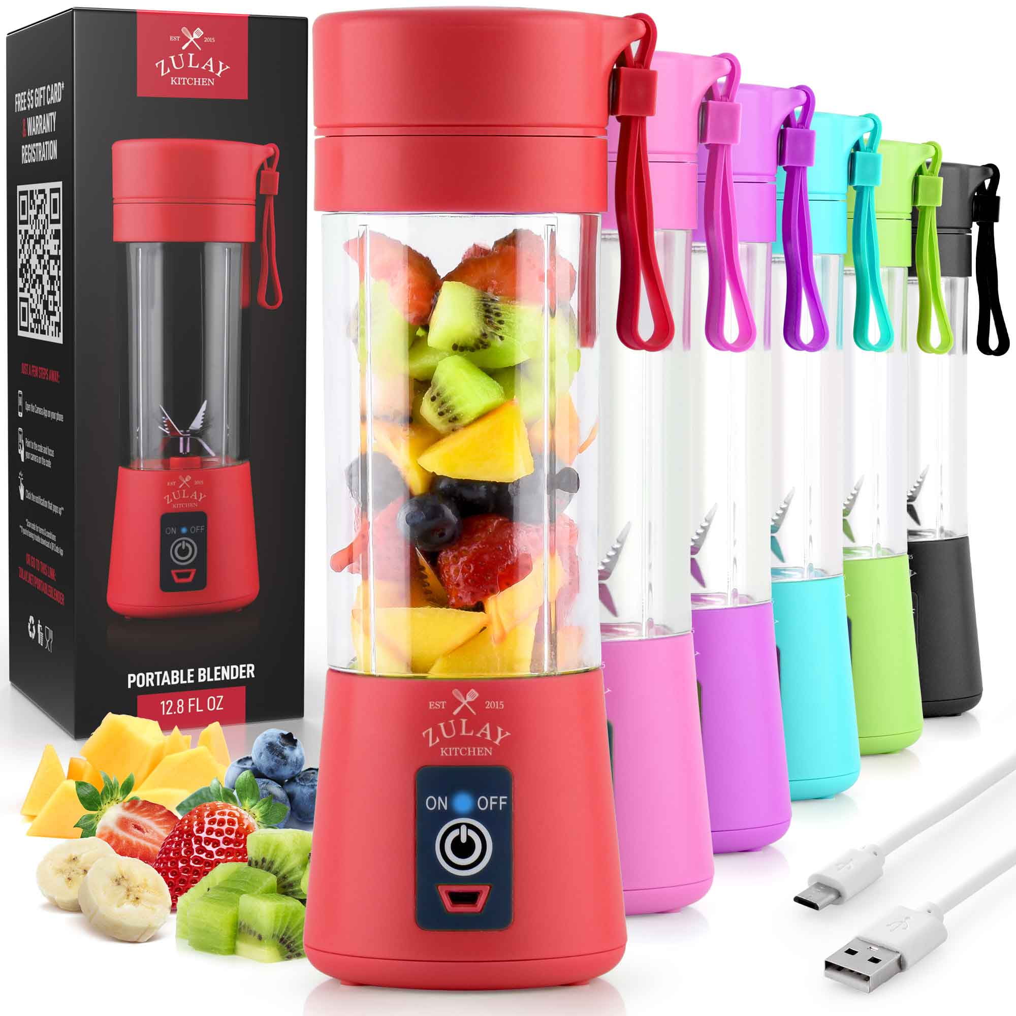 Zulay Kitchen Portable Blenders for Shakes and Smoothies 13 fl oz