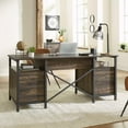 thumbnail image 3 of Sauder Steel River Executive Desk, Carbon Oak Finish, 3 of 16