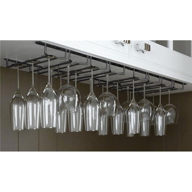 J Miles UHGH261BLK Under Hanging Stemware Rack Hold Up To 24