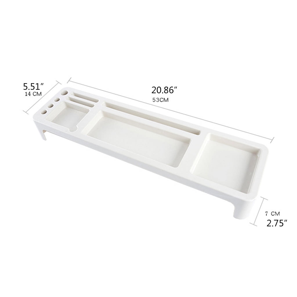 Plastic Desk Organizer Home Office Desktop Table Stationery Holder Keyboard Rack