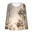 thumbnail image 5 of Cutuoiiu Plus Size Tops for Women Daily Printed Crewneck Long Sleeve Shirts Gifts, 5 of 6