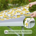 thumbnail image 6 of Yellow Lemon Fruit Flowers White Pattern Square Fitted Tablecloth with Elastic Edge,Square Table Cover,Washable Elastic Table Cover for Home Kitchen Party Decor 36"x36", 6 of 6