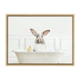 thumbnail image 2 of Kate and Laurel Sylvie Bunny In Bubble Bath Neutral Style Framed Canvas Wall Art by Amy Peterson Art Studio, 18x24 Natural, Chic Animal Art Bathroom Wall Décor, 2 of 6