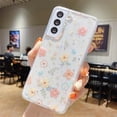 thumbnail image 1 of Funda de teléfono con flores de dibujos animados transparente con purpurina para Samsung S23 Ultra S22 S21 S20 Plus FE Note 20 A53 A73 A13 A33 A52 A72 A71, funda blanda Tan Jianjun unisex, 1 of 2
