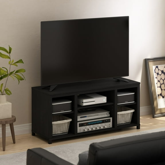 Furinno Classic TV Stand with Shelves for TV up to 55 Inch, Americano