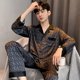 thumbnail image 1 of Pijamas finos de seda de hielo para hombre, ropa de casa suelta de lujo, conjunto de pijamas de satén, traje de dormir nocturno para caballeros, primavera y verano, 1 of 4