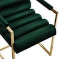 thumbnail image 2 of Inspired Home DC195-02HG2-UE 22 x 27.8 x 37 in. Posh Living Makynlee Upholstered Chair with Stainless Steel Frame, Hunter Green & Gold - Set of 2, 2 of 8