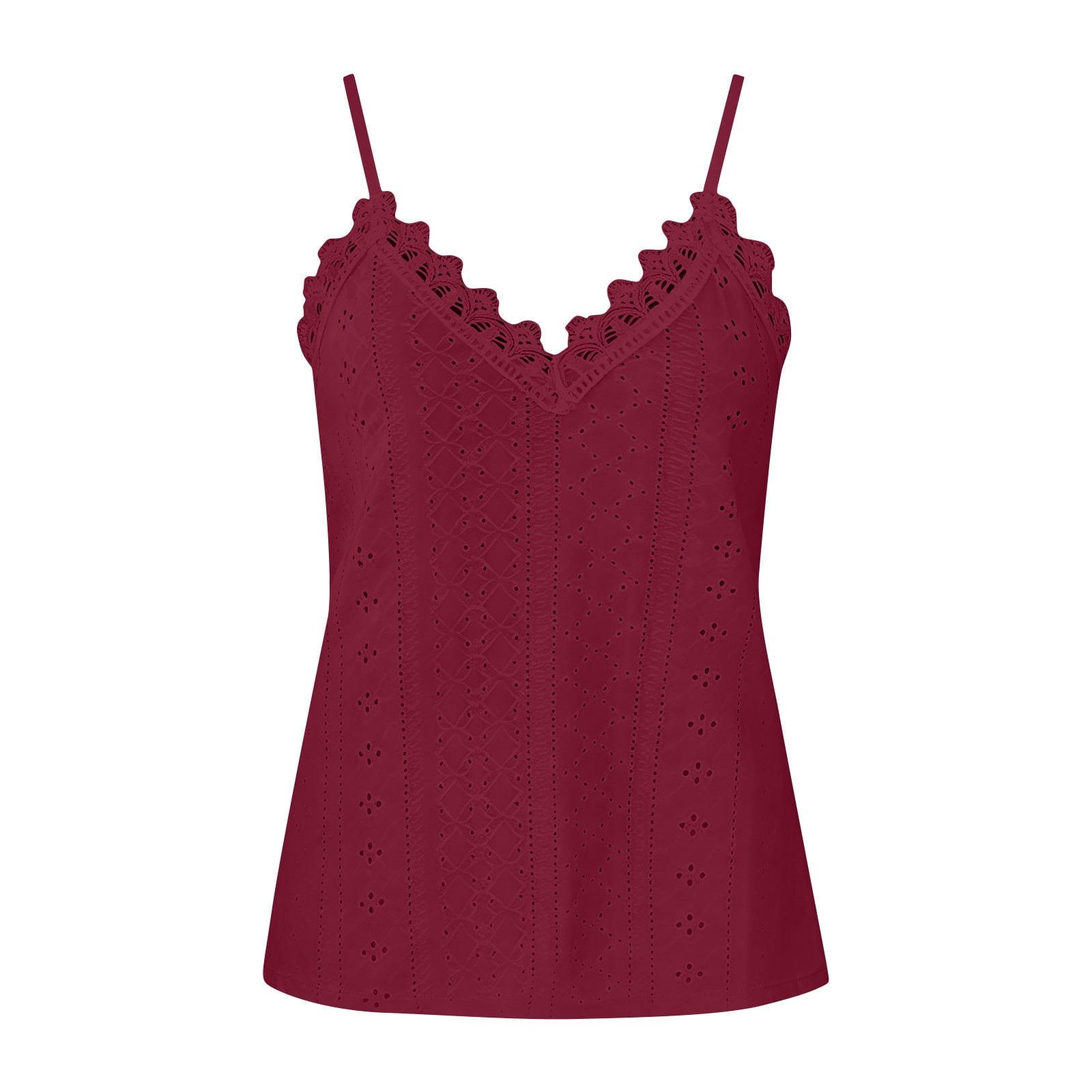 Summer Tops for Womens Eyelet Embroidery Lace V Neck Camisole Tank