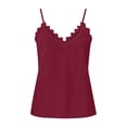 thumbnail image 4 of fatyb Women's Eyelet Tank Tops Lace V Neck Spaghetti Strap Sleeveless Cami Shirts for Beach Vacation, 4 of 7