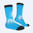thumbnail image 2 of Four Seasons Universal Socks - 2 Pairs of Trendy Unisex Socks with Bright Blue Gradient Cursive ' boy ' Design & Hearts, 2 of 5