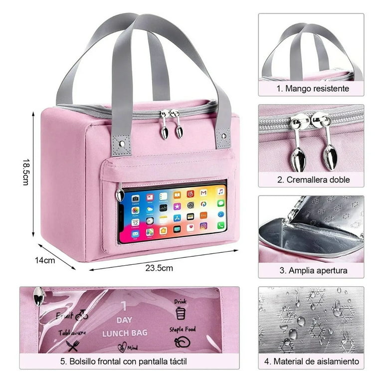 Pink - New Thermal Insulated Waterproof Cooler Lunch Box Bag Carry