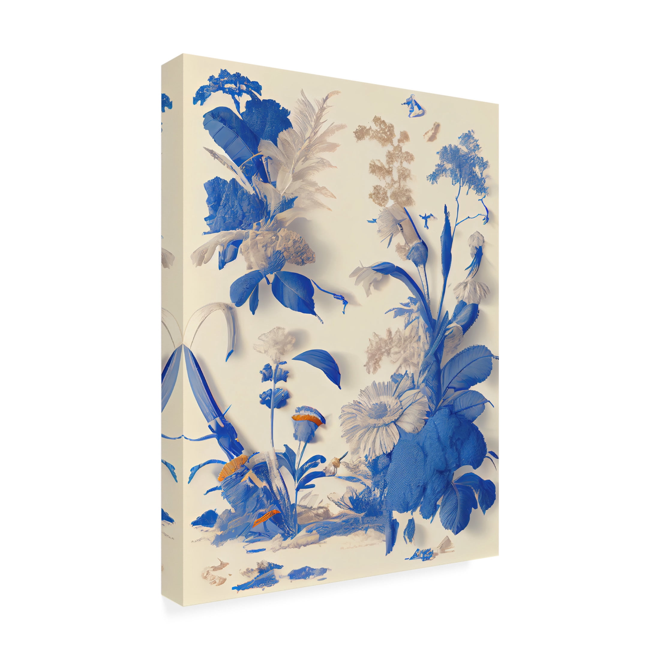Canvas Wall Art - Sasha 'Living Toile IV' Wall Art for Living Room, Bedroom, or Office Décor by Trademark Fine Art - 35 x 47 Inches