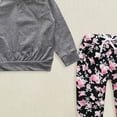 thumbnail image 4 of Toddler Baby Girl Outfits Long Sleeve Letter Print Sweatshirt Tops + Sweatpants Fall Winter Clothes Set 6-12 Months 12-24 Months 2t 3t 4t 5t 6t 7t 8t 9t Children Grey 12-18 Months, 4 of 4