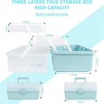 thumbnail image 5 of Organizer Box Art Storage Box Craft Organizer 3-Layers with Handle Craft Art Bin Portable for Home S, 5 of 5