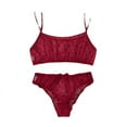 thumbnail image 5 of Ropa interior sexy de estilo europeo y americano de malla con volantes y puntos transparentes, lencería sexy de dos piezas, 5 of 5